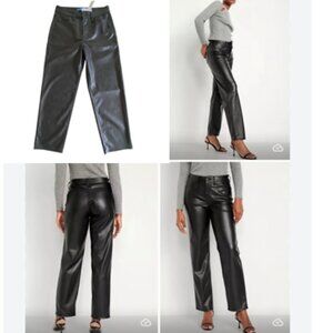 Old NAvy High Waist OG Loose Faux Leather Pants Sz P 6 NWT